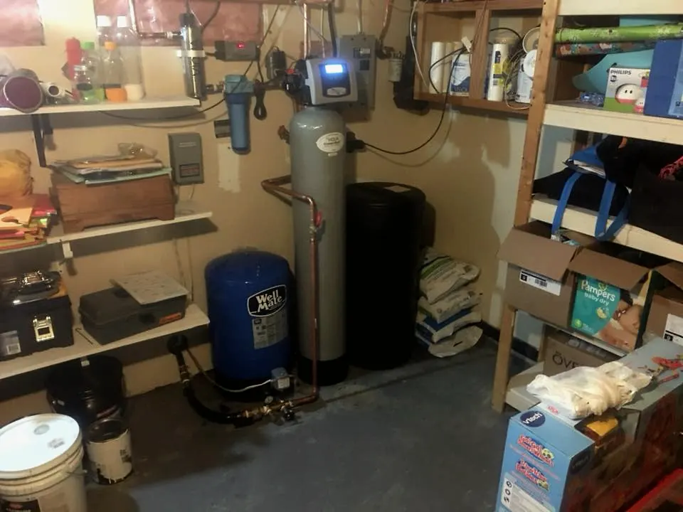 Water treatment equipment installed in a basement